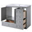 Meuble-lavabo autoportant de style Shaker avec lavabo, 4 tiroirs à fermeture en douceur et 2 portes à fermeture en douceur