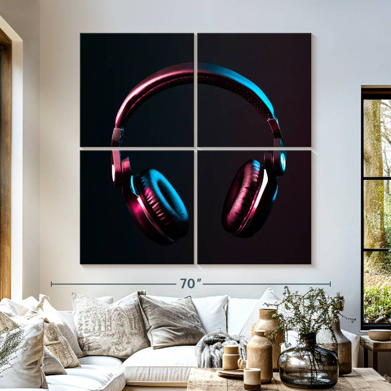 Abarca Neon Highlight Headphones, 57" H x 57" W