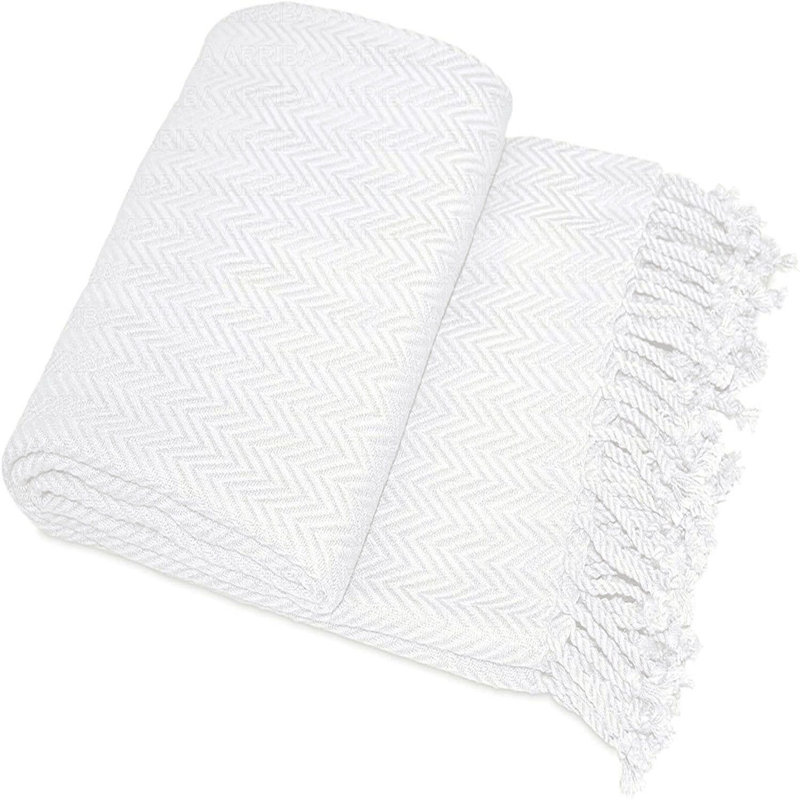 Jeté luxueux 100% coton Ringspun, Crème