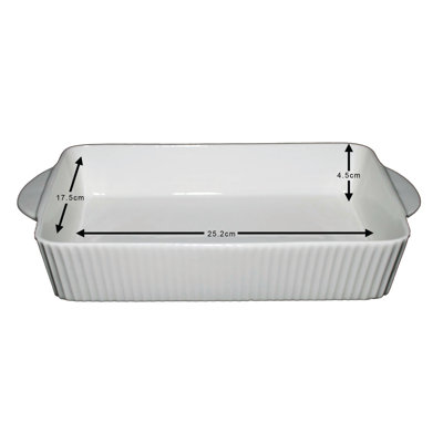 Carnaby Chelsea Roasting Dish Rectangular Porcelain Baking Tray White 10”12”14