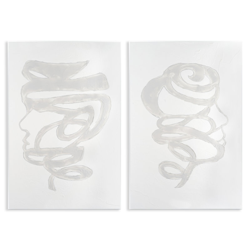 Ensemble de 2 plaques murales en spirale minimaliste, design par Vanna Lam, H 15 po x l 20 po