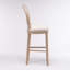 Tabourets de bar en bois avec siège rembourré French Country, beige, ensemble de 2