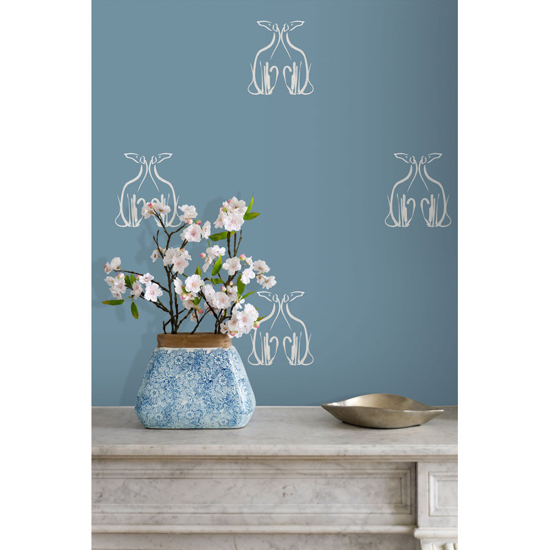 Rouleau de papier peint L 33 pi x l 20,5 po Yuki Osada Grayhound, Bleu