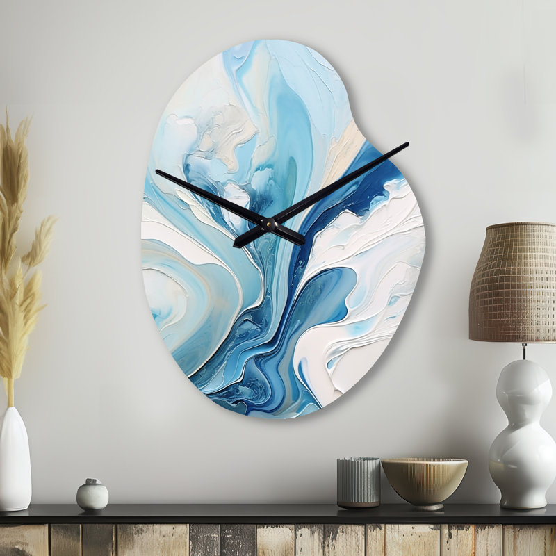 Horloge murale bleue et grise, Grand