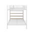 Lit superposé simple au-dessus d'un lit double en métal avec tablettes à 5 niveaux-409742026