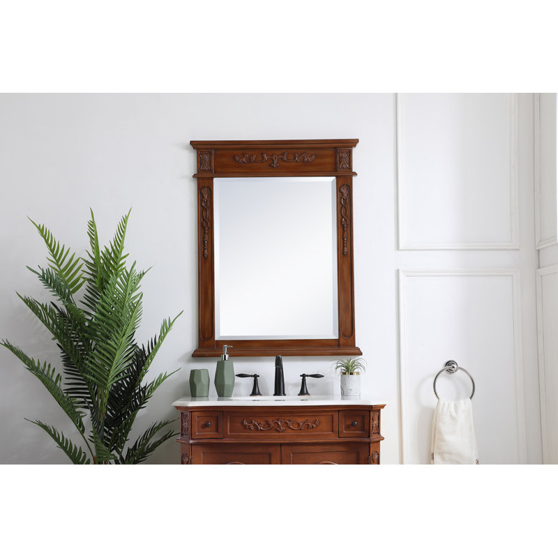 Miroir de salle de bain/meuble-lavabo traditionnel Nai, Blanc antique, 36 po x 28 po