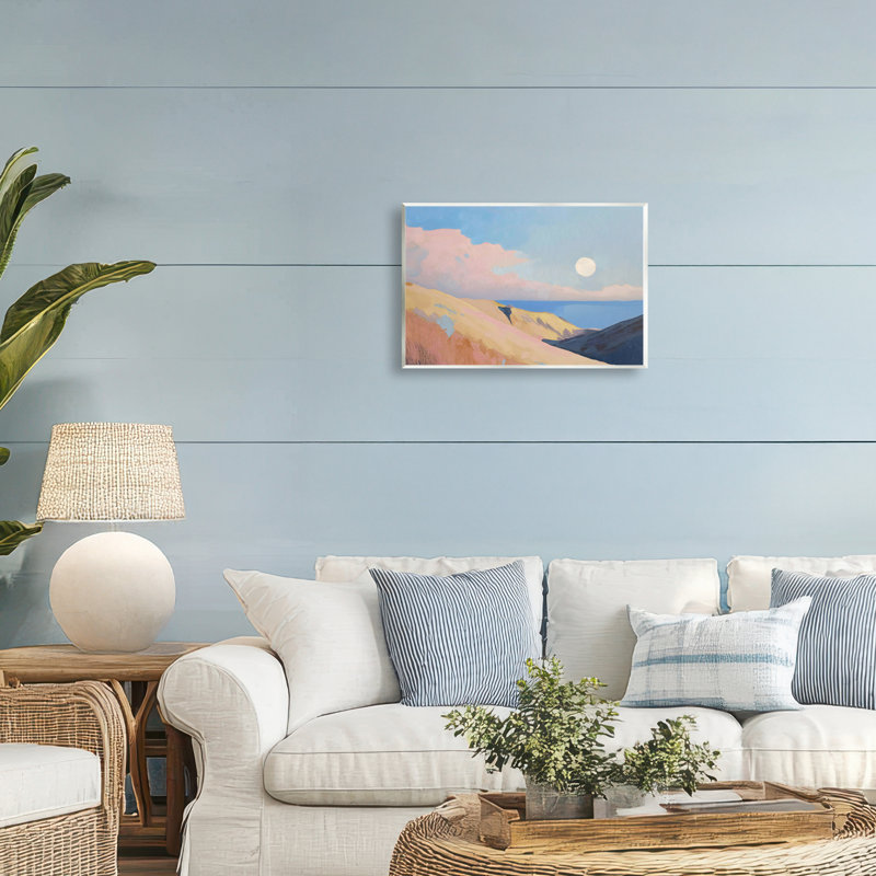 «Pink Hills At The Ocean», plaque murale par Gina Kelly, 10 x 15