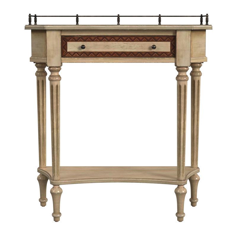 Charleston One Drawer Console Table, Antique Beige