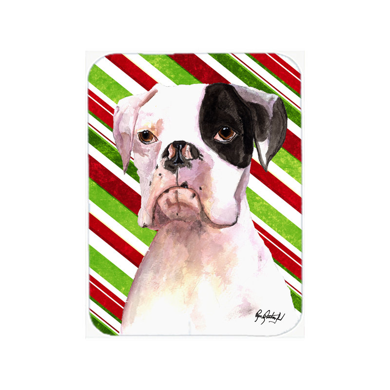 Planche à découper en verre de noël caroline à rayures boxer cooper cooper
