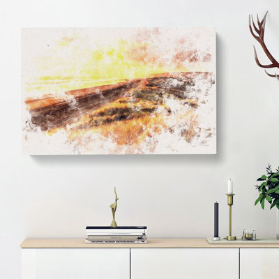 Over A Beach In New Zealand - Wrapped Canvas Print