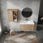 Meuble-lavabo mural 36 po avec lavabo et armoire latérale, portes à fermeture en douceur, armoire combinée (KD-Packing), meuble-lavabo