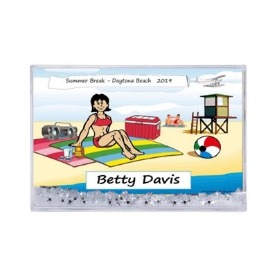 Personalized Sunbathing Female MINI Snow Globe Frame Gift