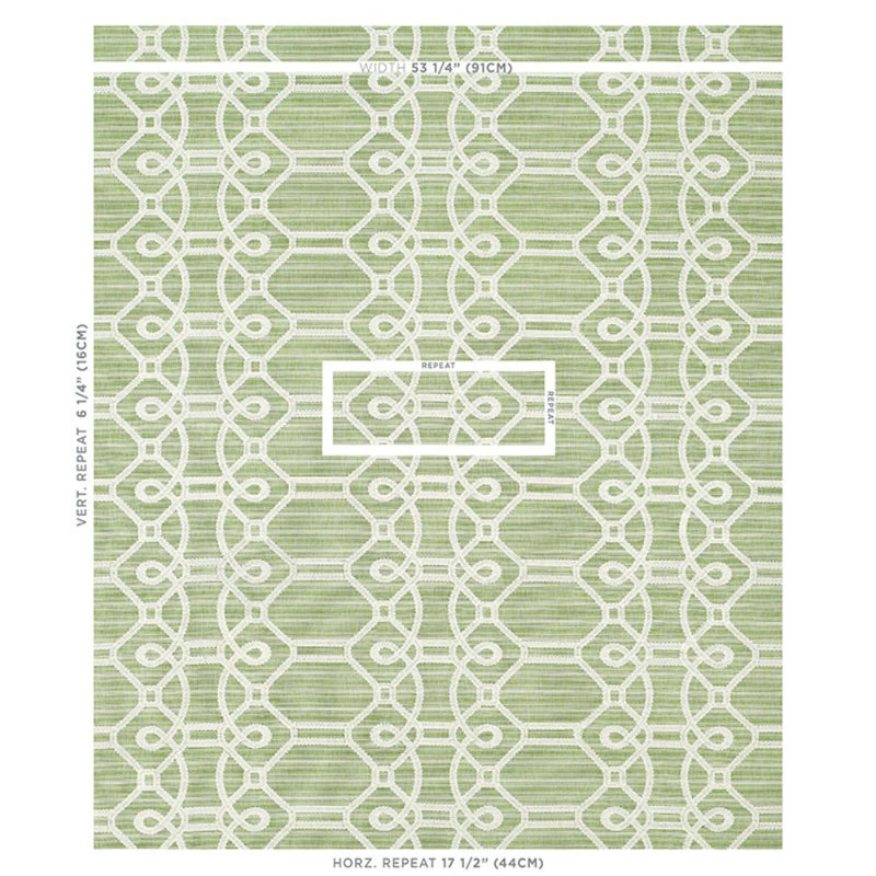 Ziz Embroidery Fabric, Green