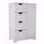 Armoire de rangement autoportante avec tablettes réglables, 4 tiroirs et 1 porte