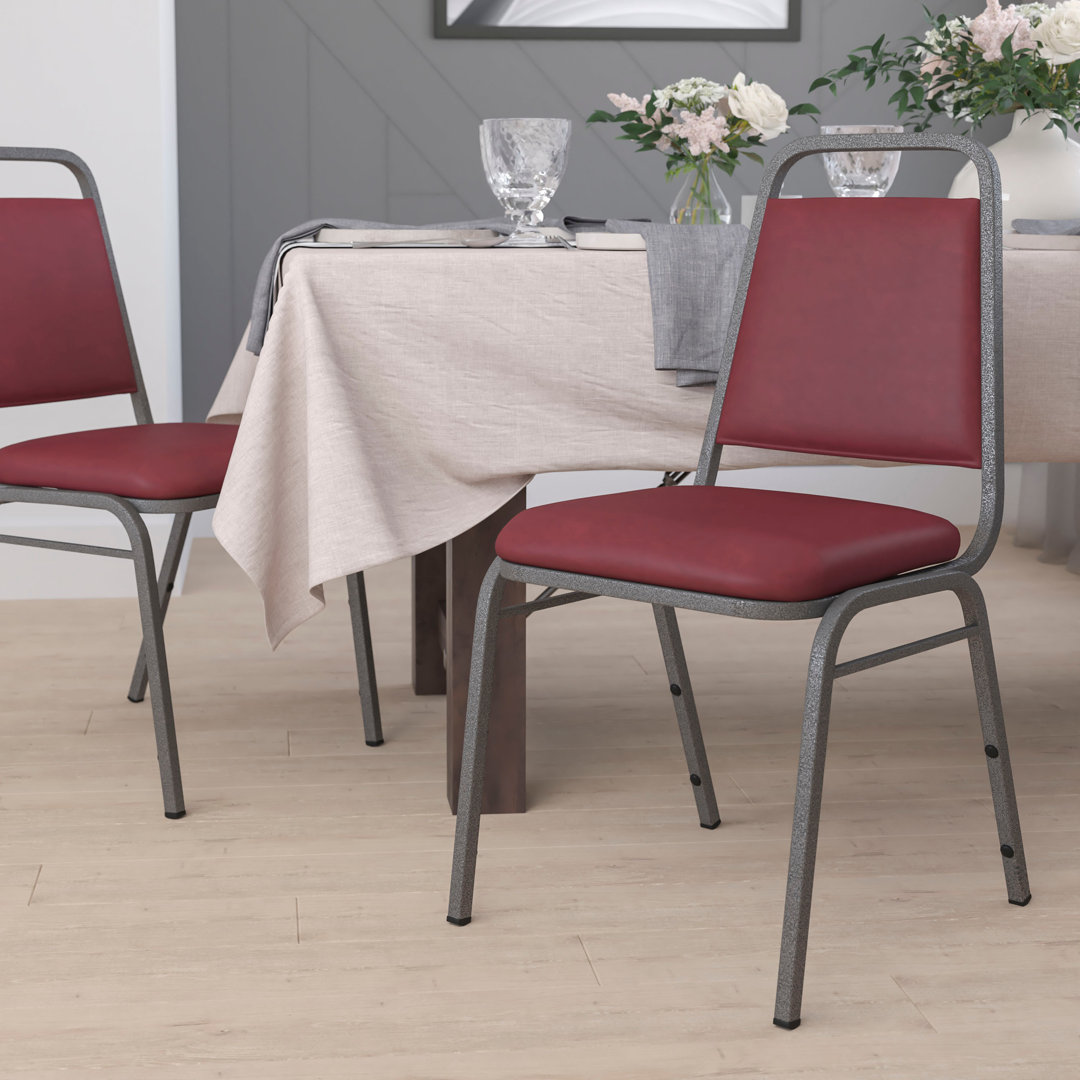 Amaya Trapezoidal Stacking Banquet Chair with 1.5" Thick Seat Flash Furniture Seat Finish: Red