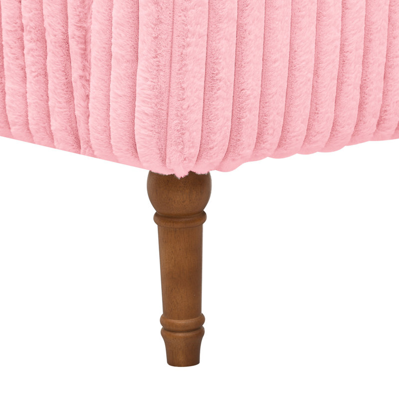 Fauteuil classique avec pieds élégants en bois, pour le salon, Rose