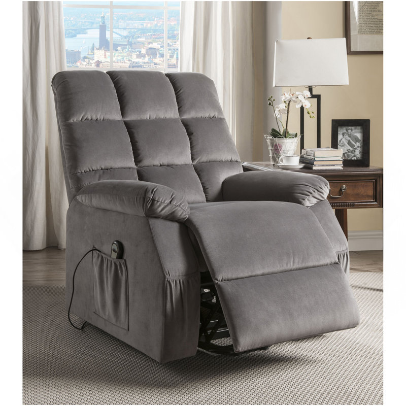 Fauteuil inclinable gris Power Lift avec massage