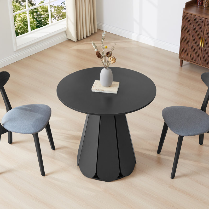 31.5'' Round Pedestal Dining Table, Black