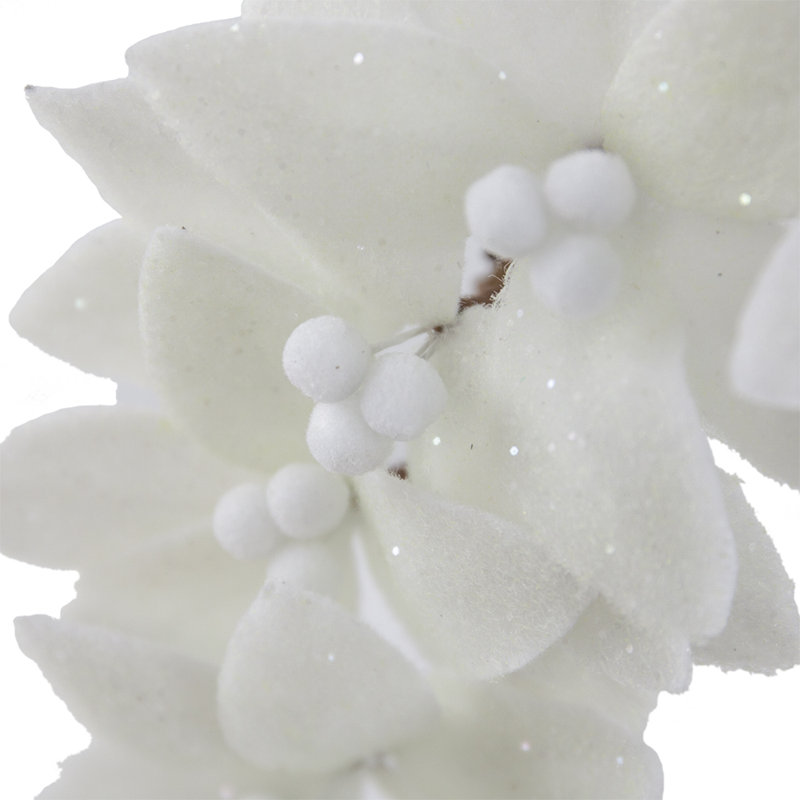 Anneau de bougie poinsettia D9 ", blanc