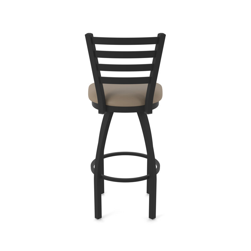 Jackie Swivel Stool, Black Wrinkle, Vinyl-Canter Earth, Counter Stool (25" Seat Height)