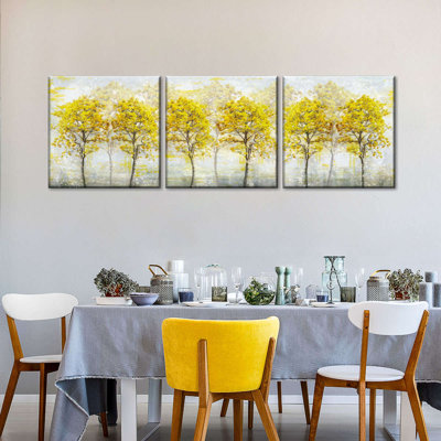 " Autumn Yellow Trees Multi Piece Canvas Print " by Julie P 3 - Pieces
