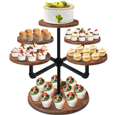 Présentoir à petits gâteaux, tour à petits gâteaux à 3 niveaux pour 50 petits gâteaux en bois Présentoir à gâteaux en bois