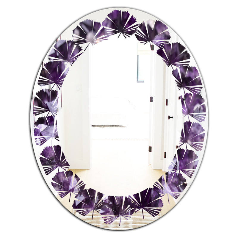 Miroir mural Leaves Amethyst Geode, H 31,5 po x l 23,7 po