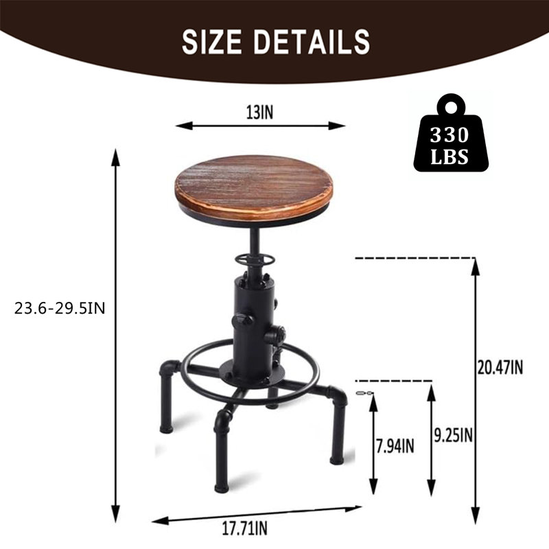 Tabouret de bar Dicot, Brun / Noir, 4