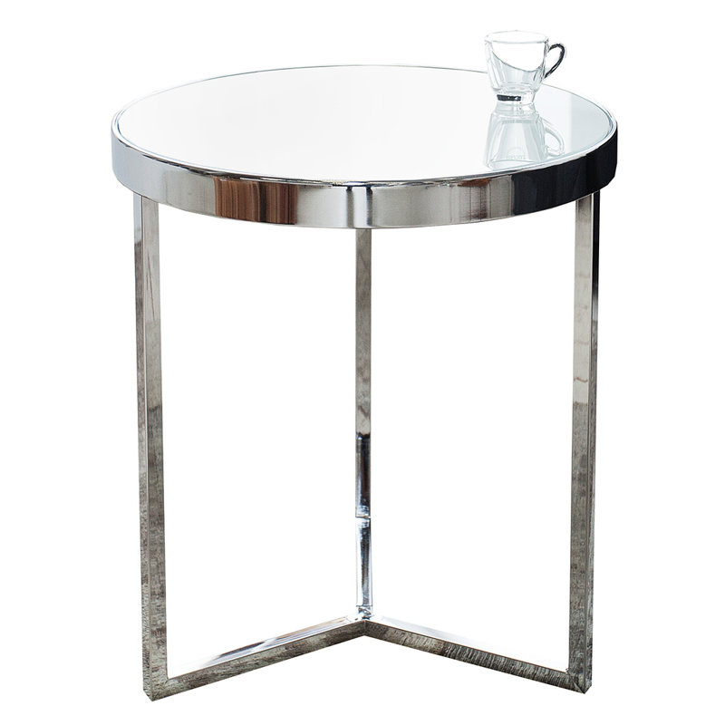 Courcelles Glass Top End Table, Grey, White
