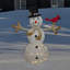 Décoration de Noël 49 po blanc et noir avec bonhomme de neige et lumières DEL