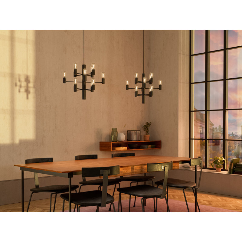 Manola Mini 12 - Light Chandelier, Matte Black