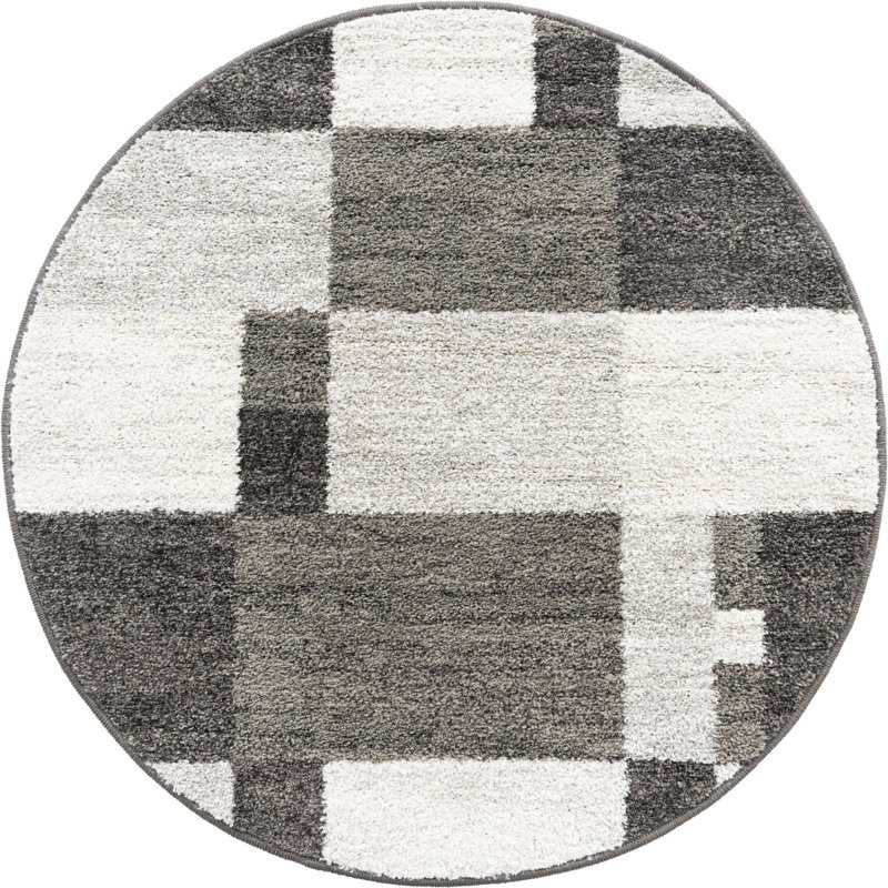 Harender Geometric Indoor Rug, Round 3'3"