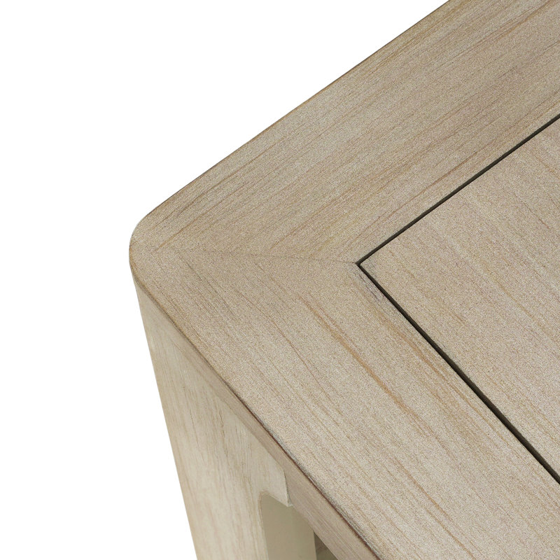 Table basse carrée avec rangement, frêne clair