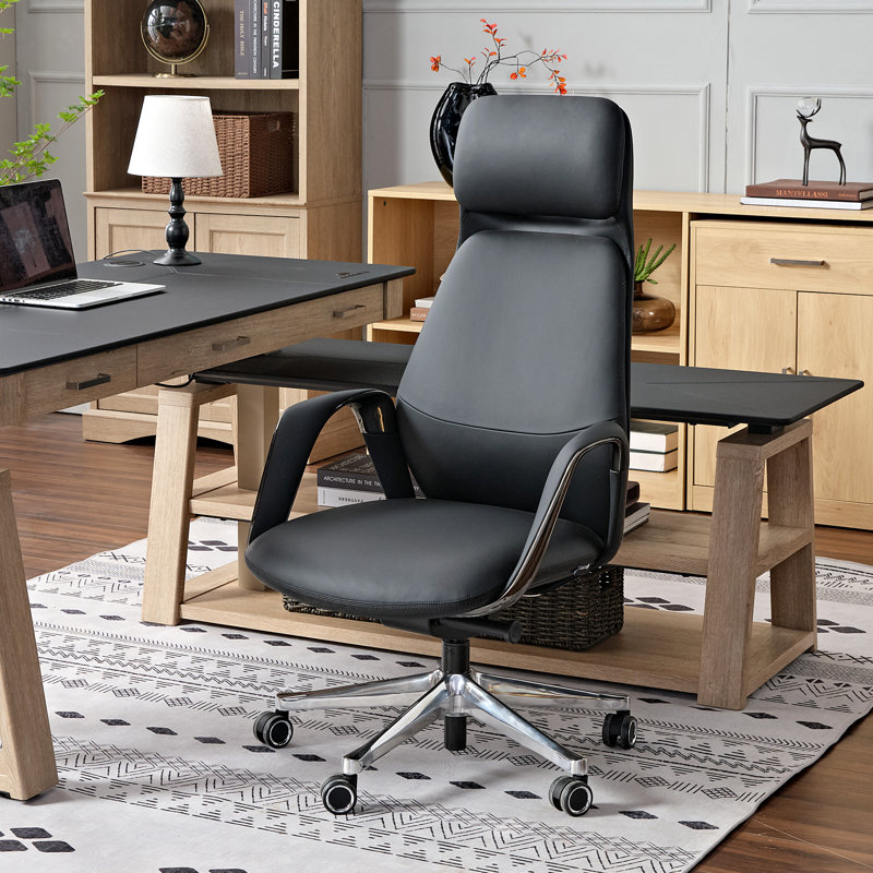 Demitrice Executive Chair with Headrest, Black