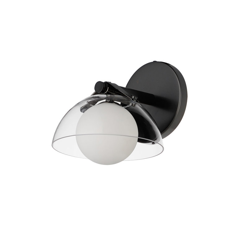 Domain 1 - Light Armed Sconce, Gunmetal, Clear, 1