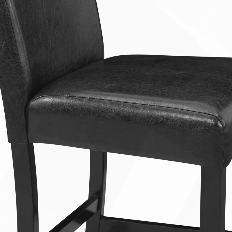 Ensemble de salle à manger à hauteur de comptoir 5 pièces Carré Faux marbre blanc Table chaises rembourrées Pieds en bois Mobilier de salle à manger noir