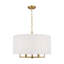 Thomas O'Brien Danica 6 Light Dining Room Chandelier With White Linen Shade-207456581