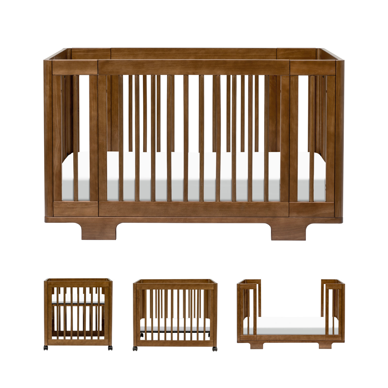 Yuzu Pine 8-in-1 Convertible Crib, Natural Walnut