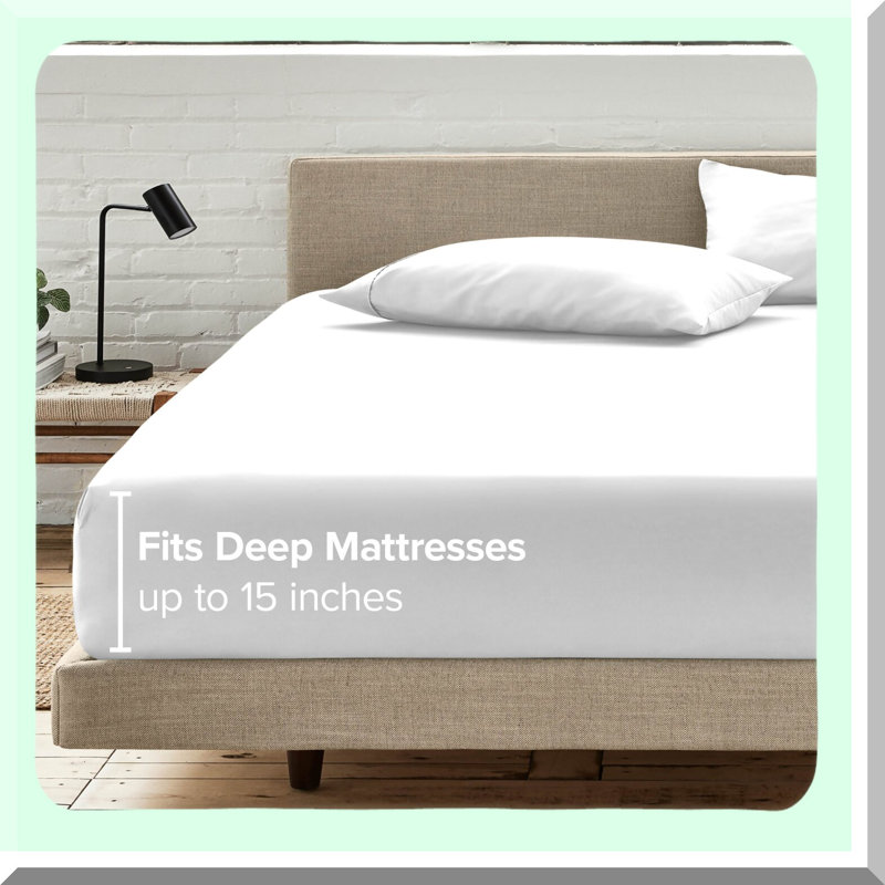 LuxurySoft Queen Size Microfiber Deep Pocket Fitted Sheet - Hotel Quality White Queen Fitted Sheet - Durable & Long Lasting Bedding