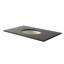 Comptoir en quartz gris 37 po avec lavabo simple ovale en céramique blanche