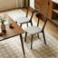 Ensemble de 2 chaises de salle à manger en bois massif de style Mid-Century avec dossier rembourré, dossier courbé et patins réglables pour la salle à manger, la cuisine et le salon