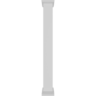Square Non-Tapered Smooth PVC Endura-Craft Column Wrap Kit, Tuscan Capital & Base