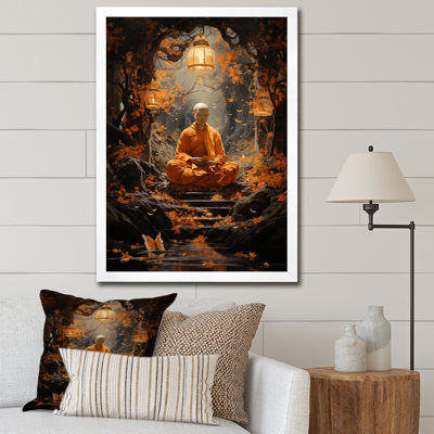 " Orange Brown Buddhist Art Buddhas Enlightenment "