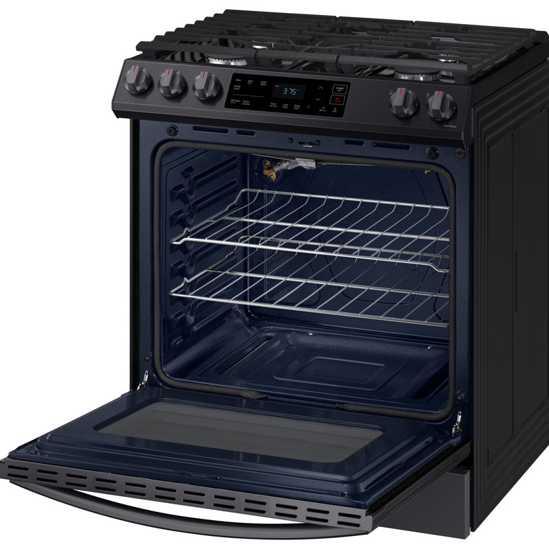 Samsung 6,0 pi³ Cuisinière à gaz encastrée Smart, Acier inoxydable noir