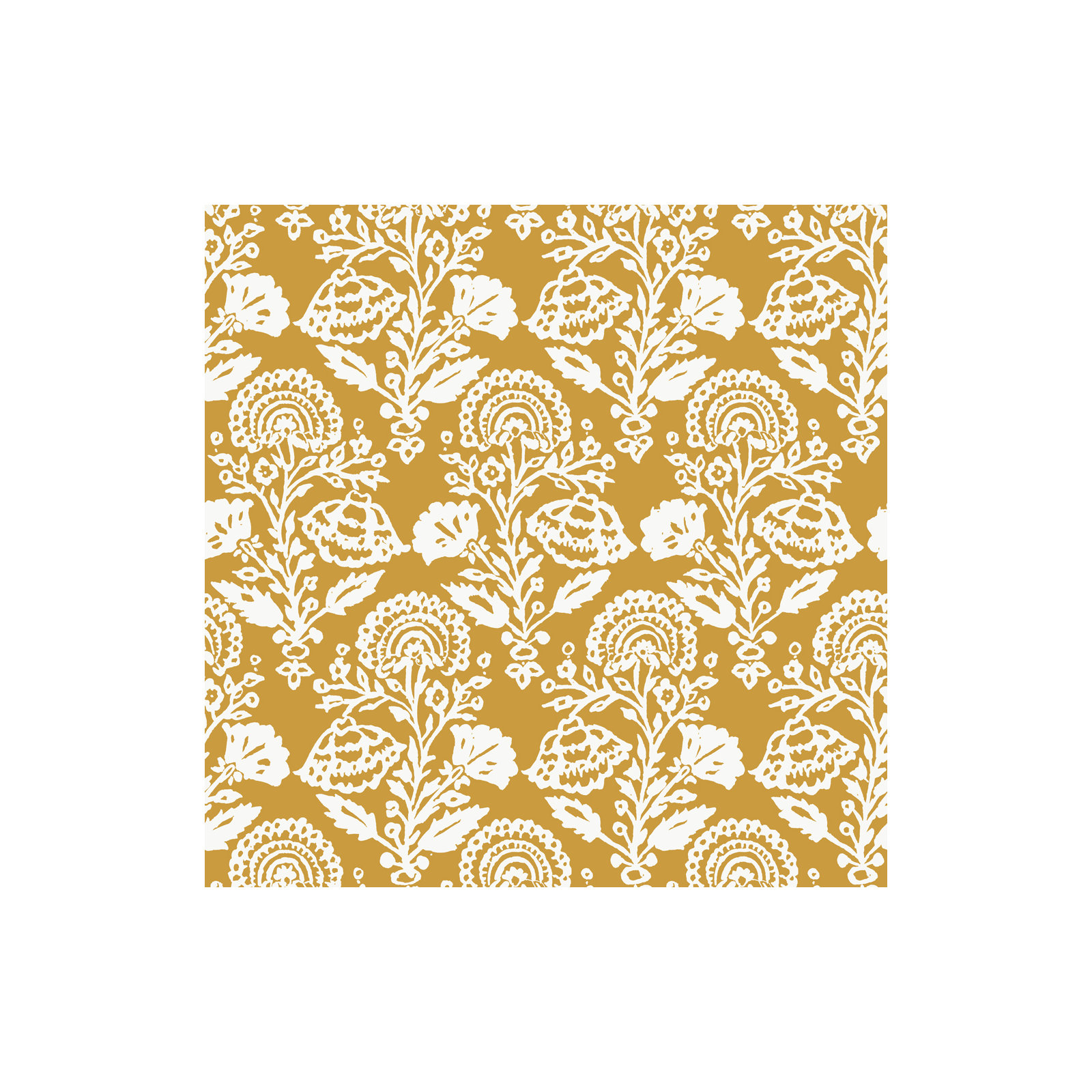Floral Damask Peel and Stick Wallpaper, Yellow