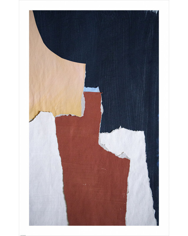 Earthy Abstract Collage by Cyrille Gulassa — Abstract Wall Art, 16 × 24, Matted Framed Print, Gold