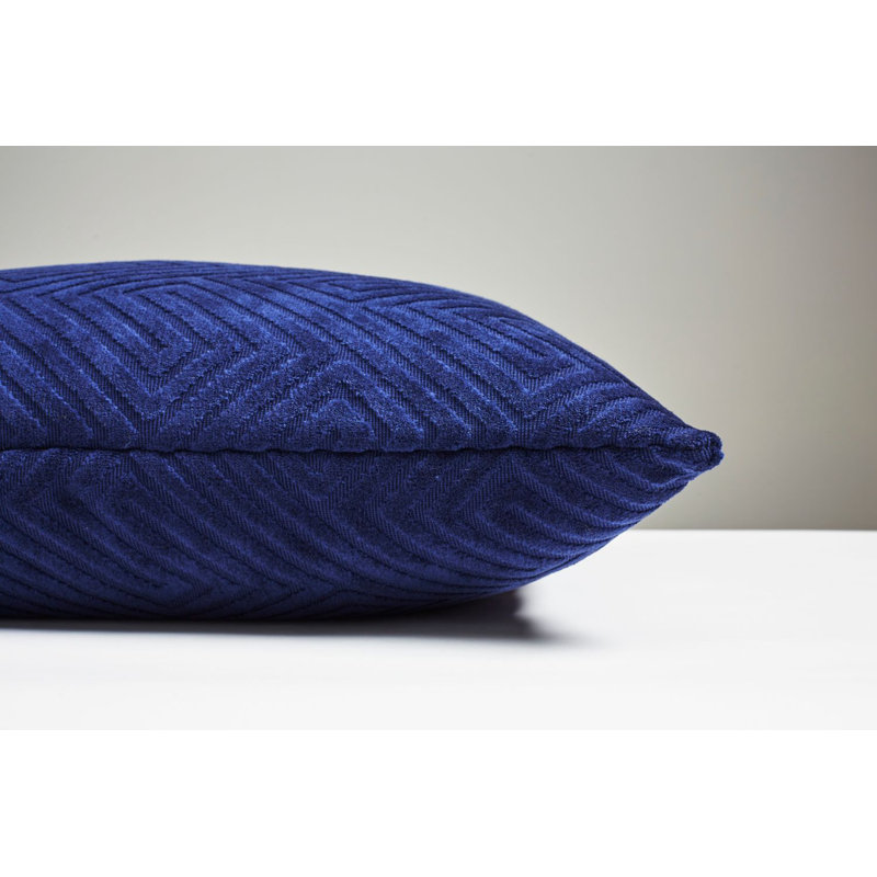 Meander Square Indoor/Outdoor Pillow Cover & Insert, Navy
