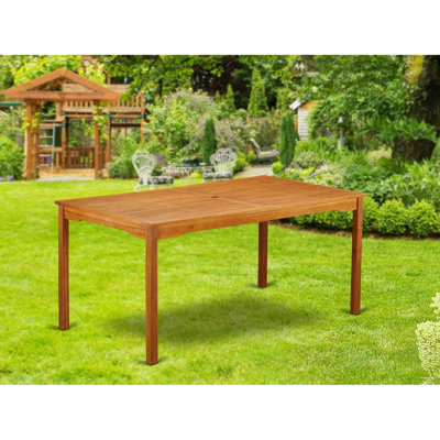 Outdoor Dining Table - a Rectangle Acacia Wood Table, Natural Oil