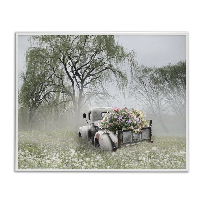 Art giclée sur camion par Lori Deiter, Estampe numérique encadrée blanc bord de mer, H 11 po x l 14 po
