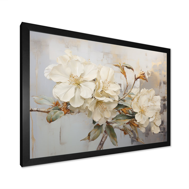 Essence de simplicité rhododendron VI, H 12 po x l 20 po x P 1 po, Cadre simple noir